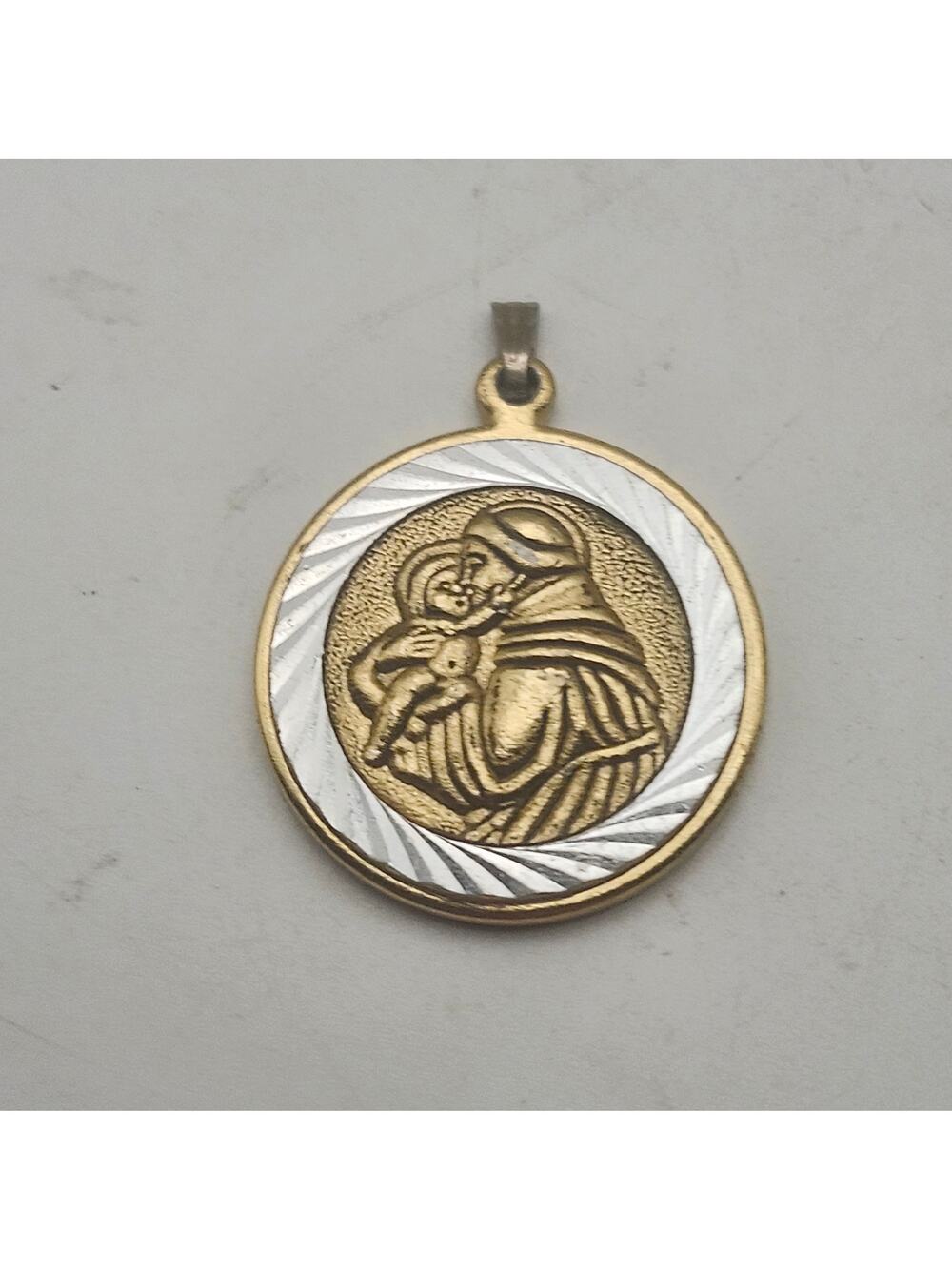 Saint Anthony Medal Pendant Taiwan Catholic Gold Silver Tone Prayer Charm 1in